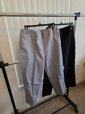 Bundle of 2 Women's Size 12 Dress Pants Bay Studio & Counterparts Gray Black